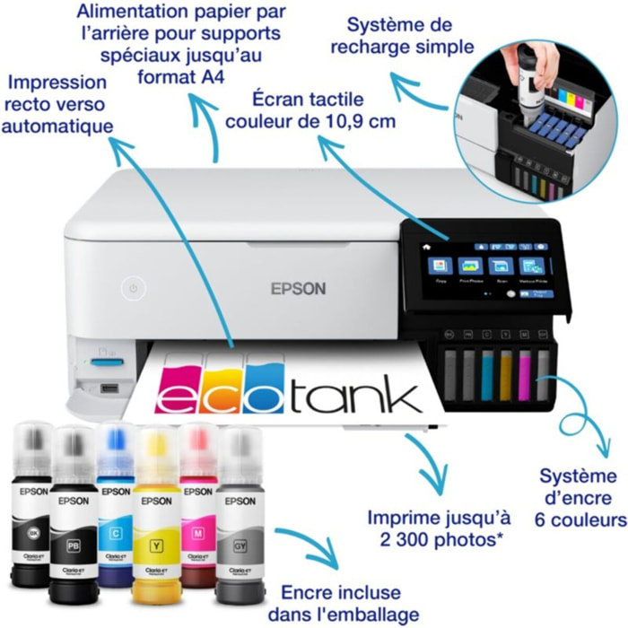 Imprimante jet d'encre EPSON EcoTank ET-8500