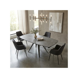 Table en céramique rallonges rotatives 120/180 cm - gris clair - BRERA