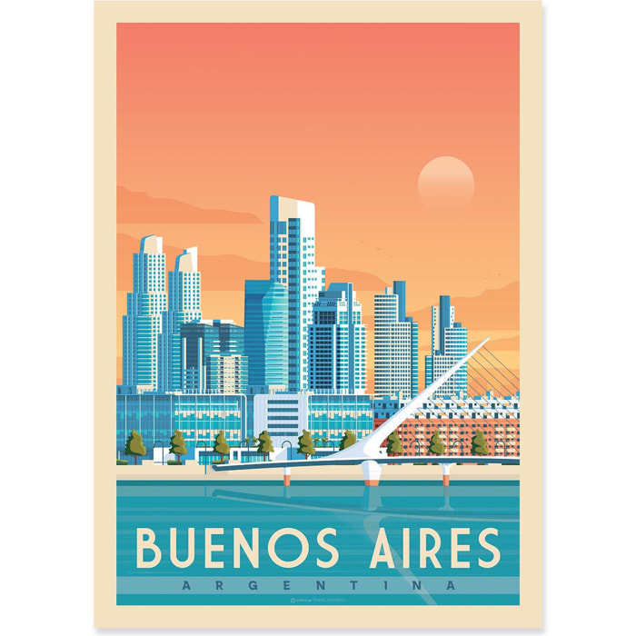 Affiche - Buenos Aires - Olahoop Travel Posters