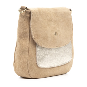 Altissimo borsa a tracolla donna. Pelle autentica Camoscio combinata con Camoscio Lucido brillante.