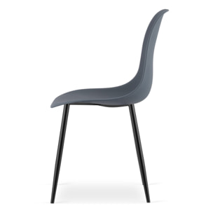 Sedia di design WAT in polipropilene grigio ardesia