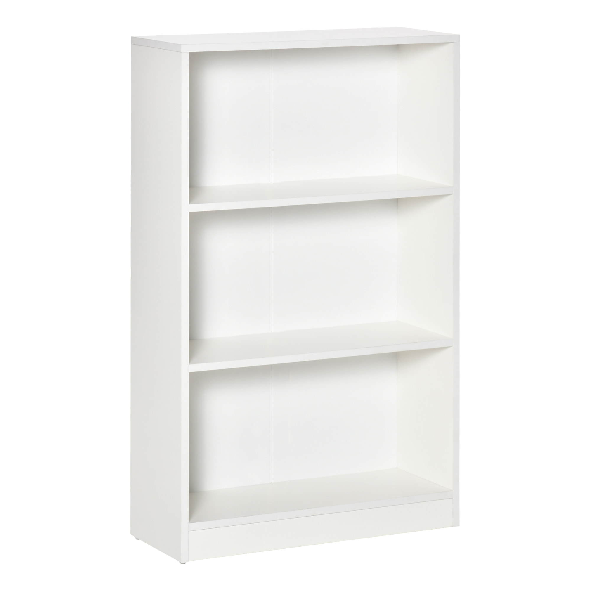 HOMCOM Estantería Librería con 3 Compartimentos de Almacenaje Libros CDs Plantas para Salón Estudio Dormitorio 62,2x24x102,4 cm Blanco