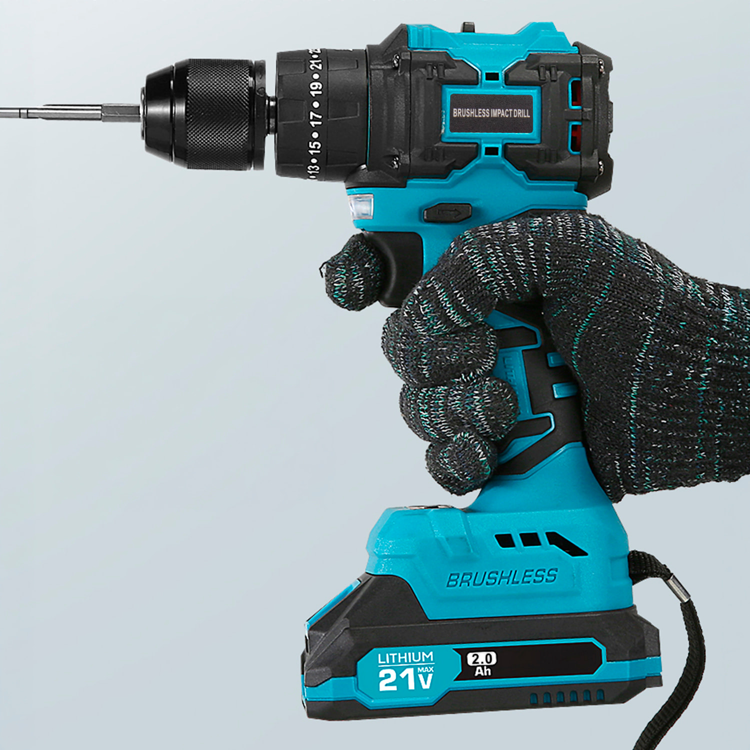 Taladro eléctrico inalámbrico de 21V con motor sin escobillas y doble velocidad, maletín de transporte con 24 accesorios y doble batería de 10000 mAh.