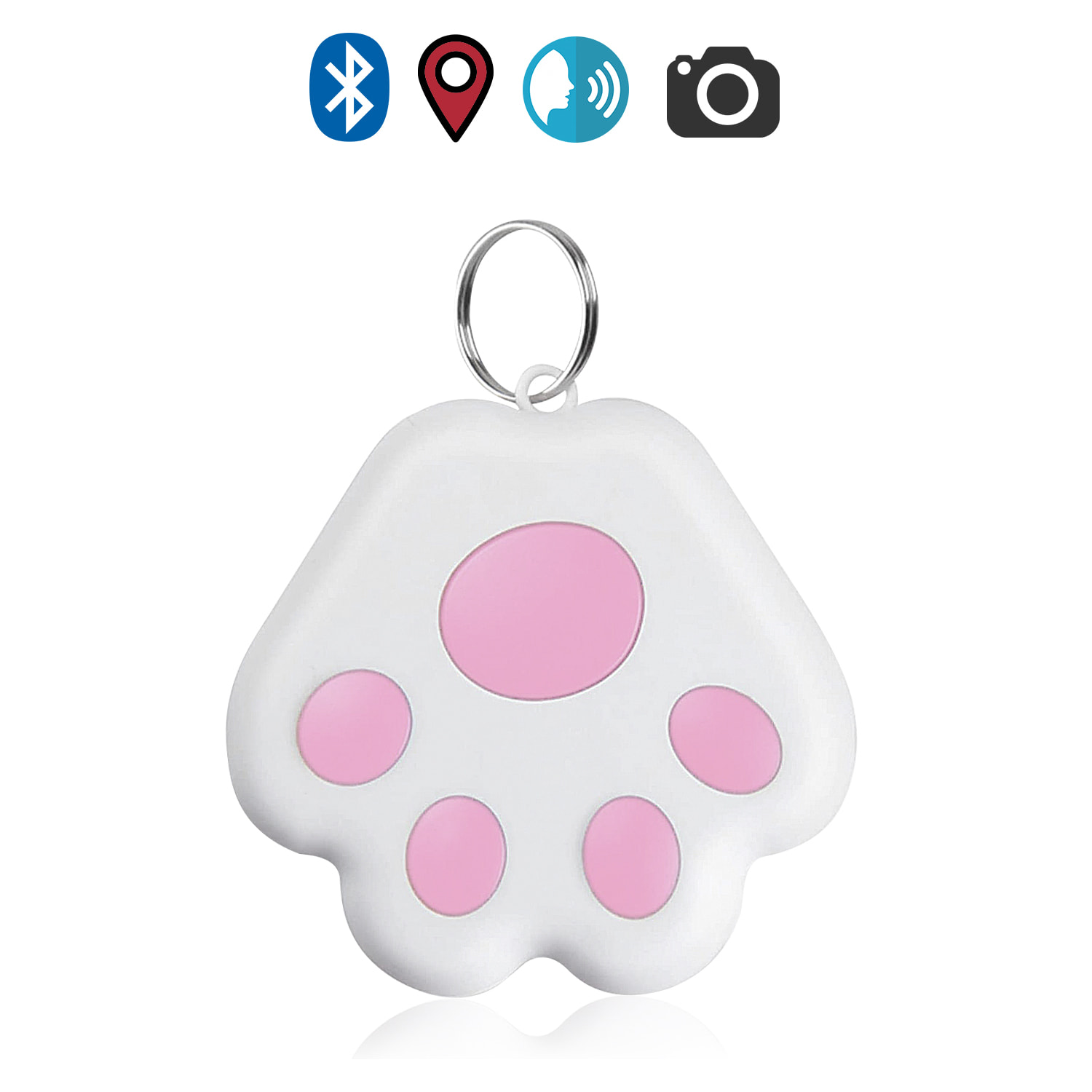 Localizzatore PAW Bluetooth 4.0 multifunzione, con indicatore GPS dell'ultima posizione. Per animali domestici, chiavi, bagagli, ecc.