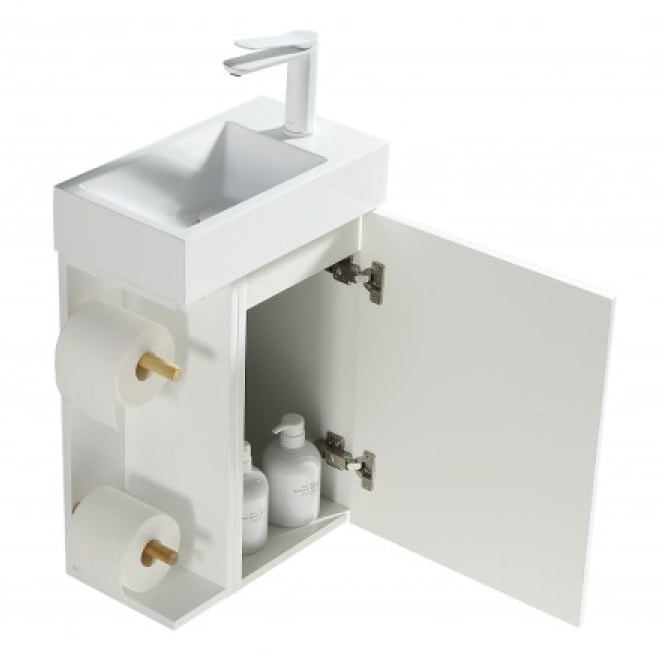 Lave main simple vasque 40 cm blanc laqué Aquaba
