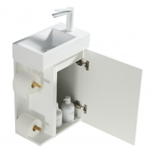 Lave main simple vasque 40 cm blanc laqué Aquaba