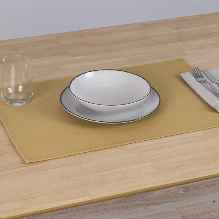 Lot de 2 sets de table jacquard MASSAIC AMBER GOLD