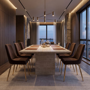 Sedia Imbottita in Effetto Velluto con Gambe Oro, Design Moderno ed Elegante per Sala da Pranzo, Cucina, Soggiorno, Studio e Ufficio