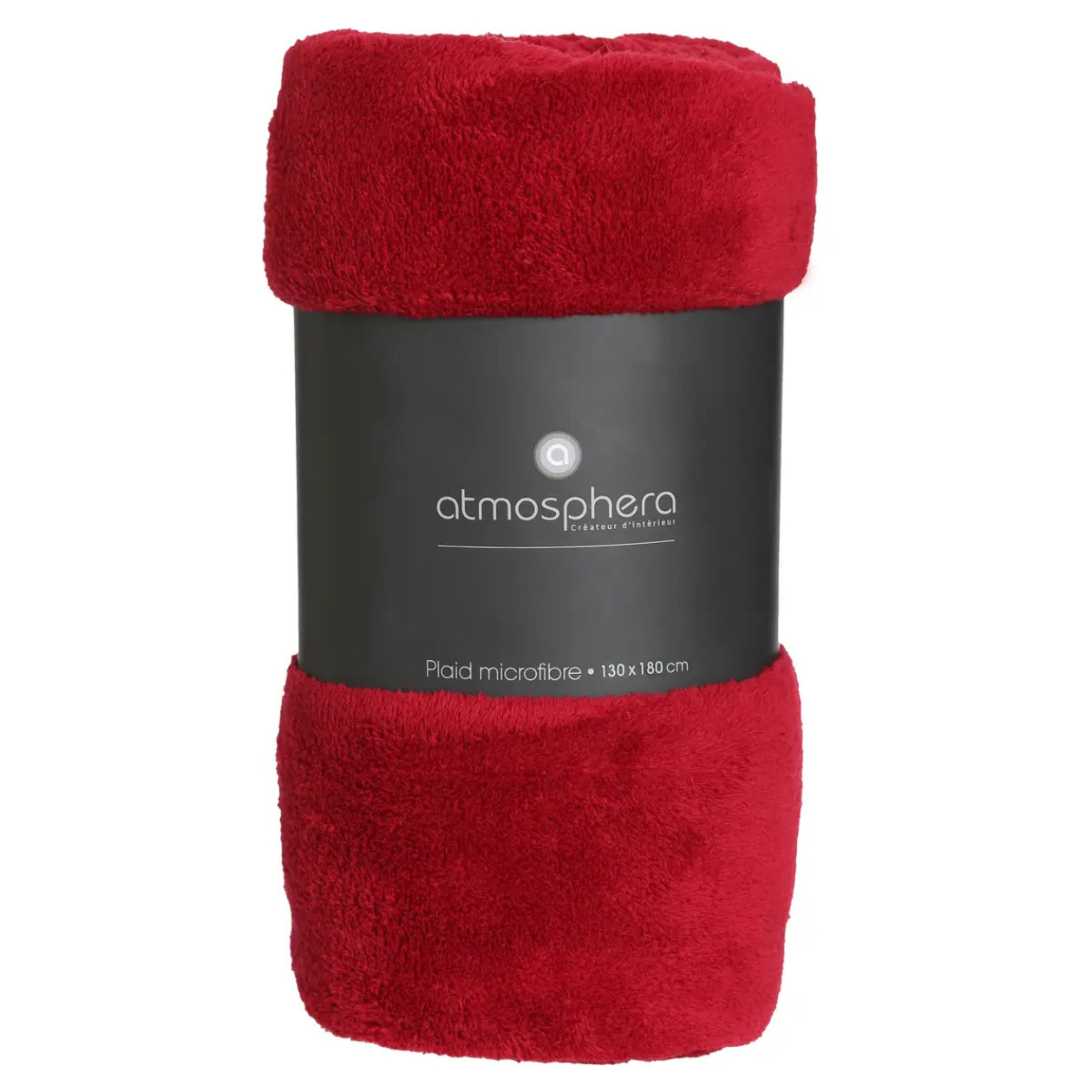Plaid microfibre rouge 130x180cm