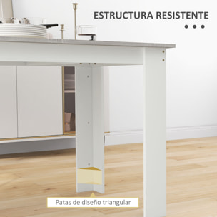 Mesa de Comedor para 4-6 Personas Mesa de Cocina Rectangular Estilo Moderno Carga 50 kg 120x69x75 cm Gris y Blanco