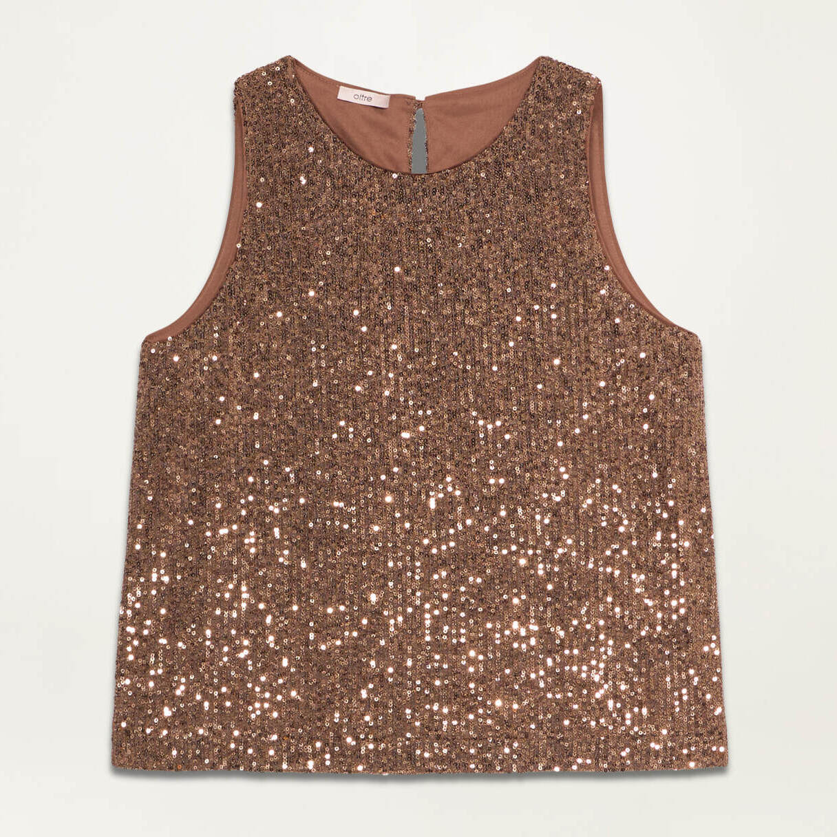 Oltre - Top in paillettes - Marrone