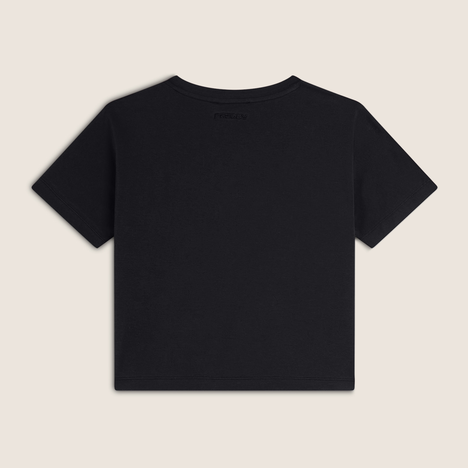 T-shirt Cropped girocollo fit comfort con ricamo