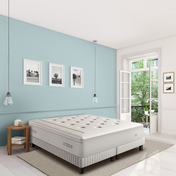 Ensemble EXTENSION matelas H29 ressort ensachés, ferme, 2 sommiers
