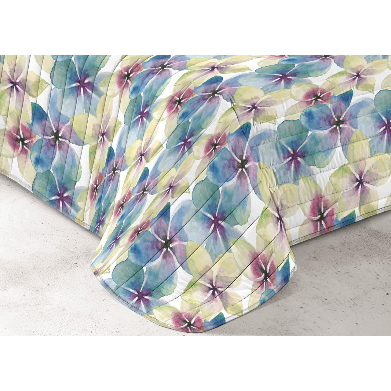 Quilt Trapuntino Piumino Estivo 100gr/mq Microfibra Disegno Flower Blu D19