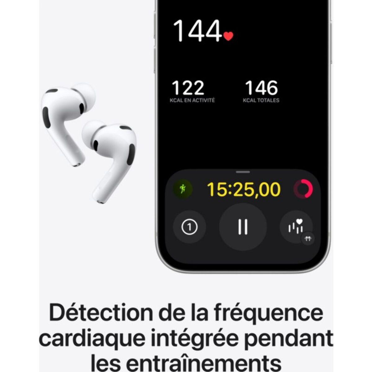 Ecouteurs APPLE AirPods Pro 3 - Réduction de bruit active, sans fil, intra-auriculaires, autonomie 32h