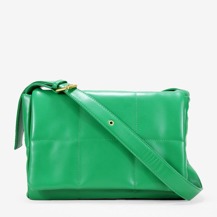 Bolso bandolera verde con acolchado