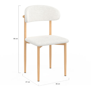 Chaises Callisto en bouclette et pieds métal - lot de 6