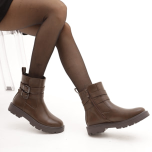 STIVALETTO BASSO DUE CINTURINI TESTA DI MORO