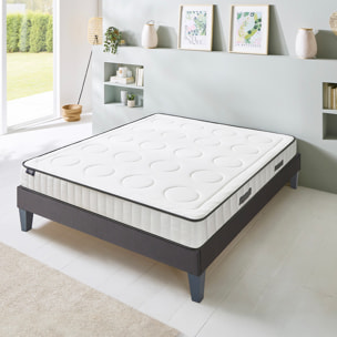 Matelas Cristal, Mémoire de Forme, 18 cm, Soutien Ferme, Mousse Recyclée Haute Densité