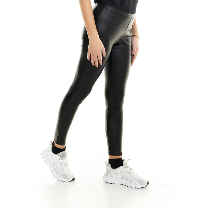 Leggings de piel sintética Leone 1947 Glam Winter para mujer con etiqueta