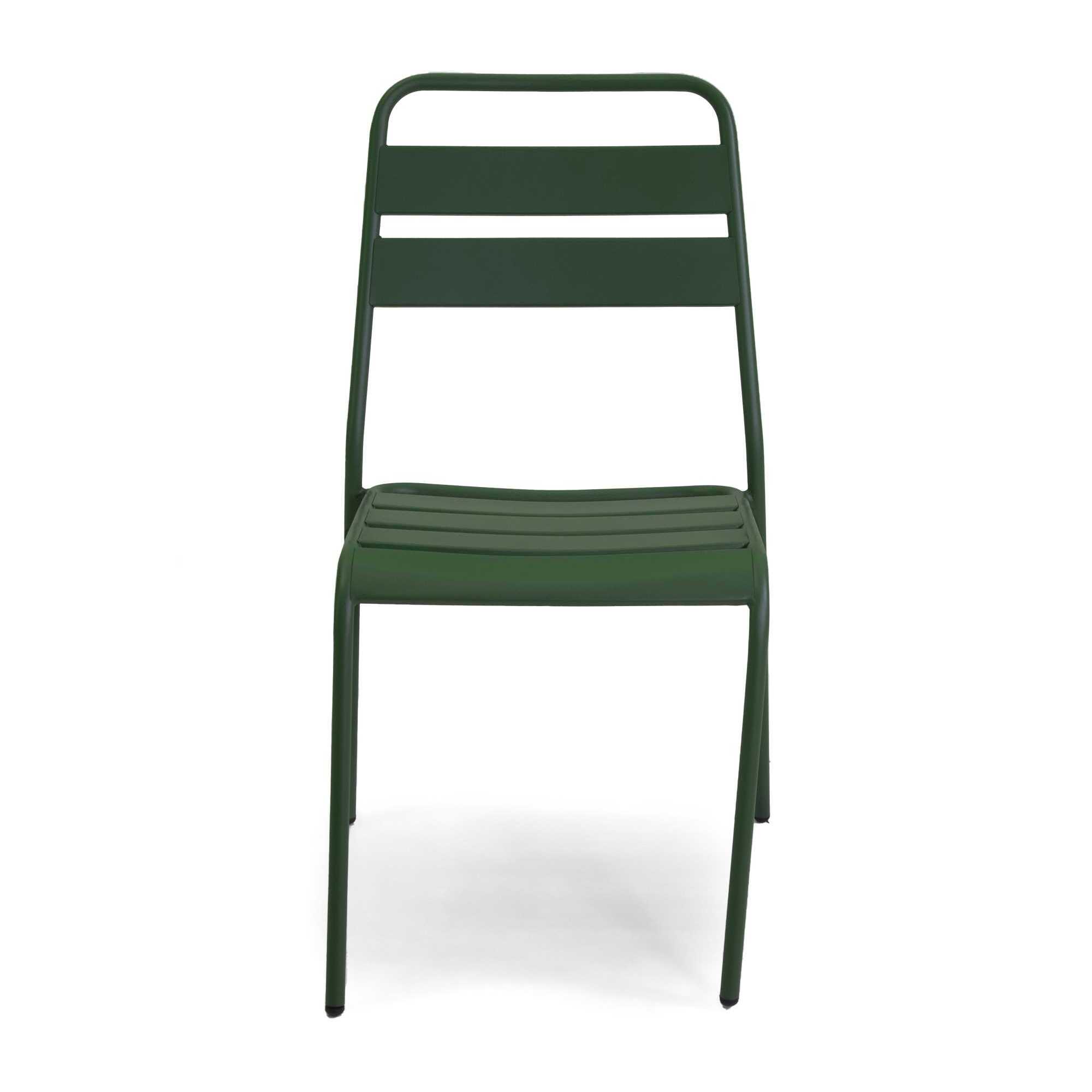 Sedia Rovigo Vacchetti in metallo verde cm50x54h42/87