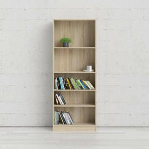 Libreria Abelarda, Scaffale da ufficio, Mobile portalibri, Biblioteca, 79x27 h203 cm, Quercia