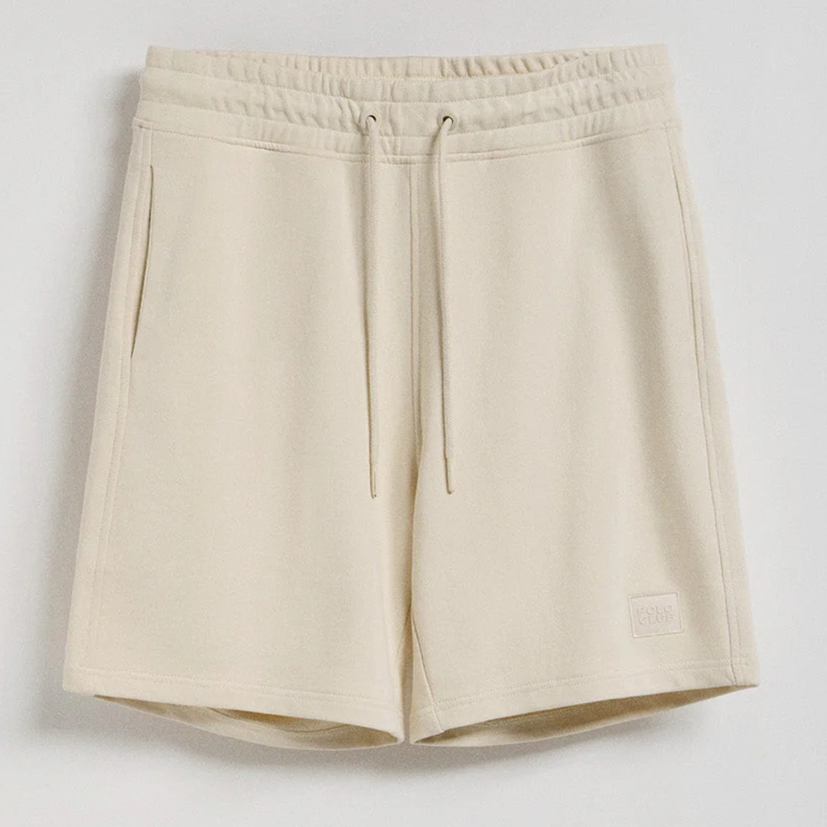 Bermuda Jonas in cotone beige relaxed fit con toppa in twill in gomma Polo Club