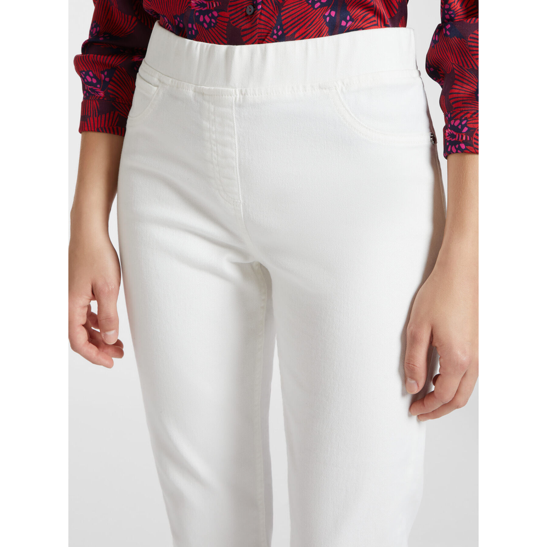 Elena Mirò - Pantaloni dritti pull on - Bianco