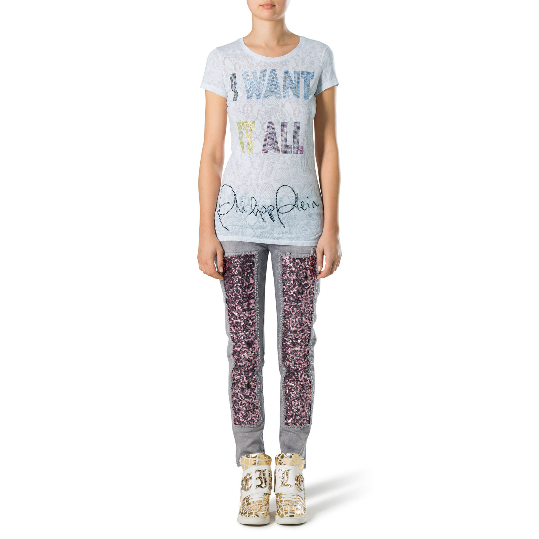 PHILIPP PLEIN T-shirt Round Neck SS "Queenie"