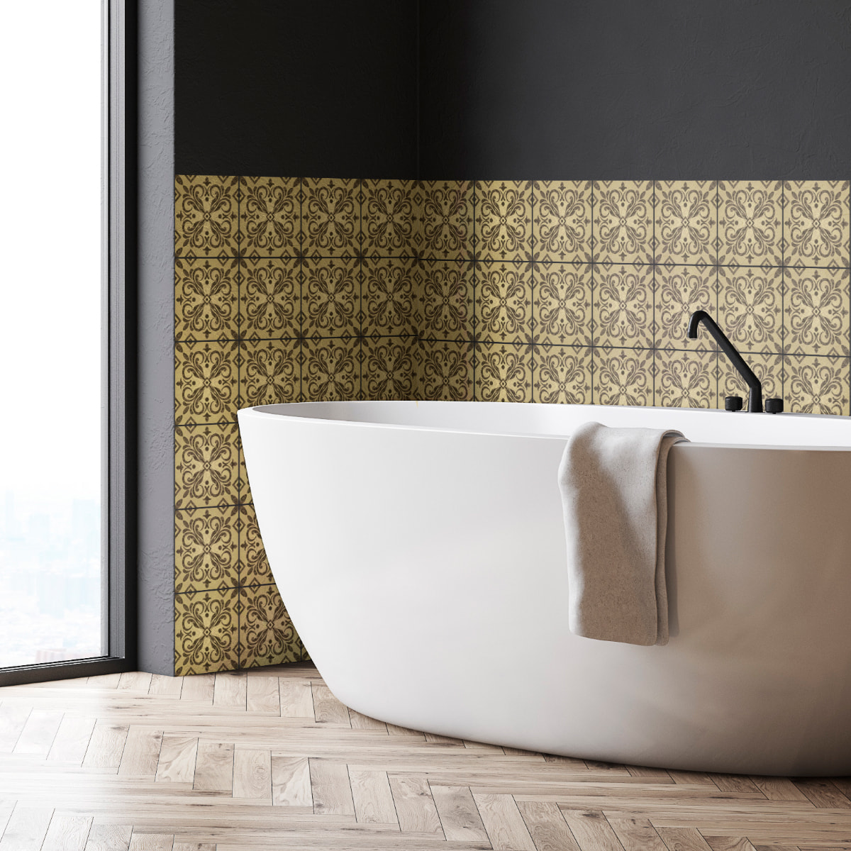 Stickers muraux - Sticker Mural Carrelage adhésif Cuisine Salle de Bain - 24 STICKERS CARRELAGES AZULEJOS HUMBERTO
