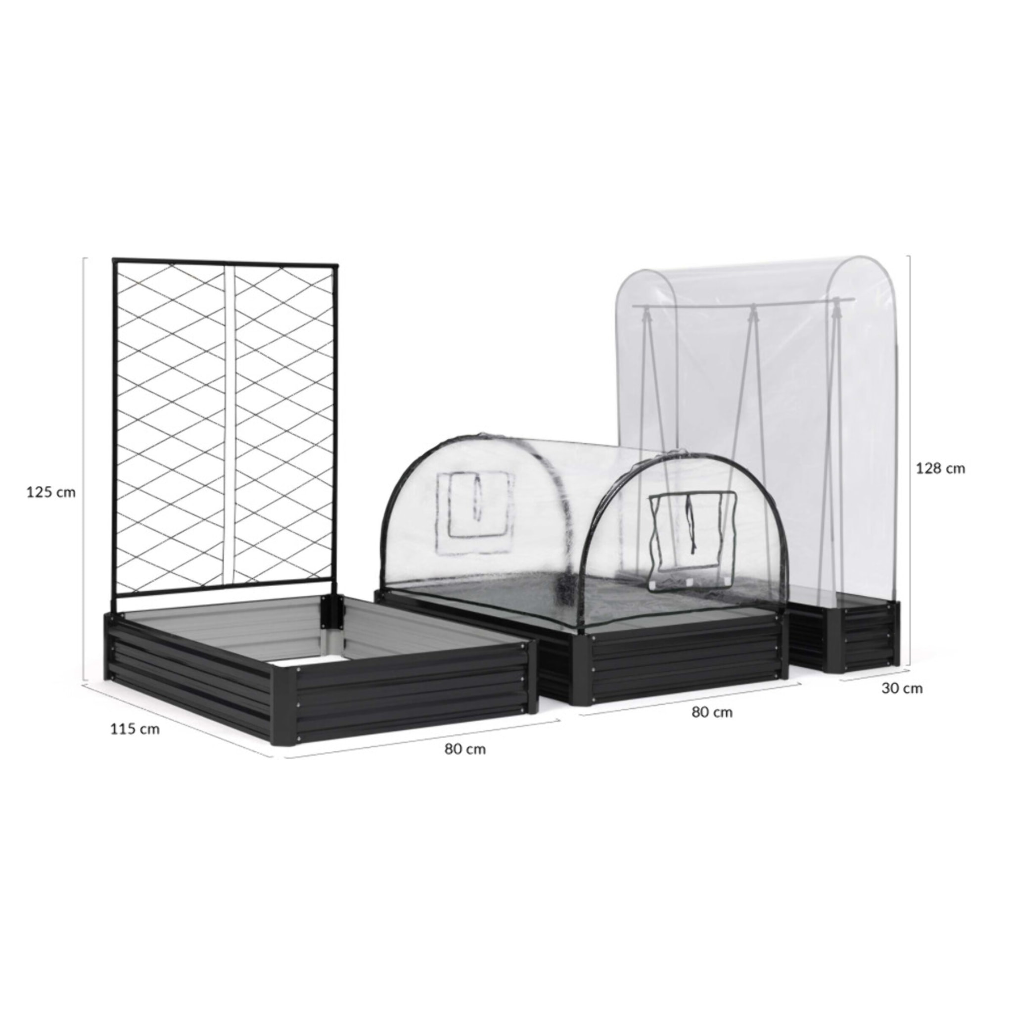 Carrés et serres de potager kit complet en métal