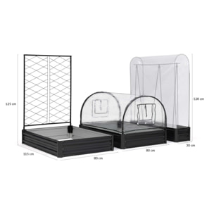 Carrés et serres de potager kit complet en métal