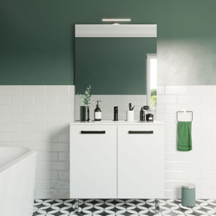 Meuble salle de bain vasque intégrée 2 portes - CHELSEA