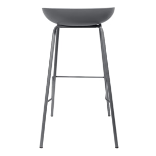 Tabouret De Bar Hella Gris - Lot De 2