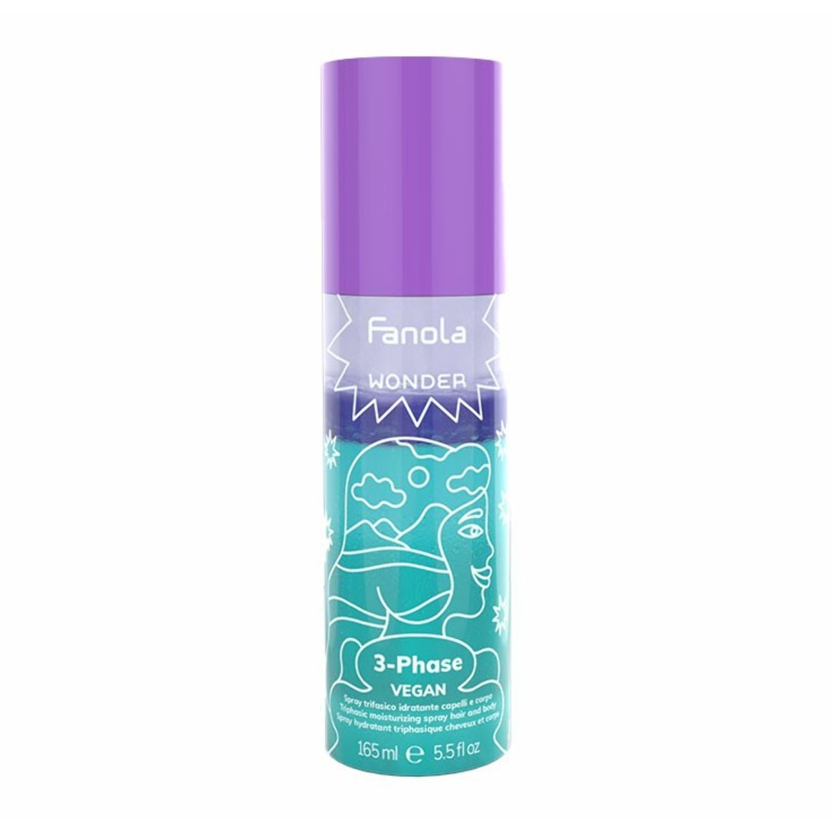 FANOLA Wonder 3 Phase Vegan Spray Trifásico Hidratante Trifásico Cabello y Cuerpo 165ml