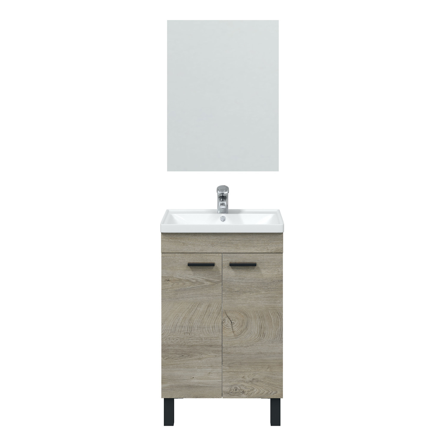 Mueble baño levis 2p 50cm color alaska con espejo, sin lavabo