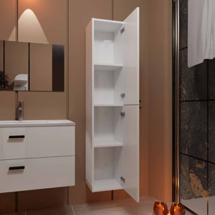 Colonne Blanche 30x30x150 cm - Bois MDF Blanc Brillant - BOX-IN