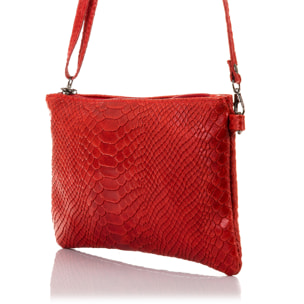 Deanna Borsa a mano Donna.Pelle autentica Camoscio Inciso Serpente