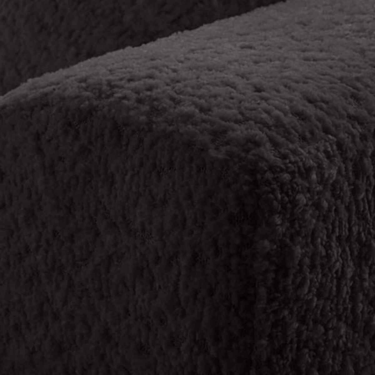 Candela - canapé d'angle gauche 4 places - convertible avec coffre - en tissu bouclette - Noir
