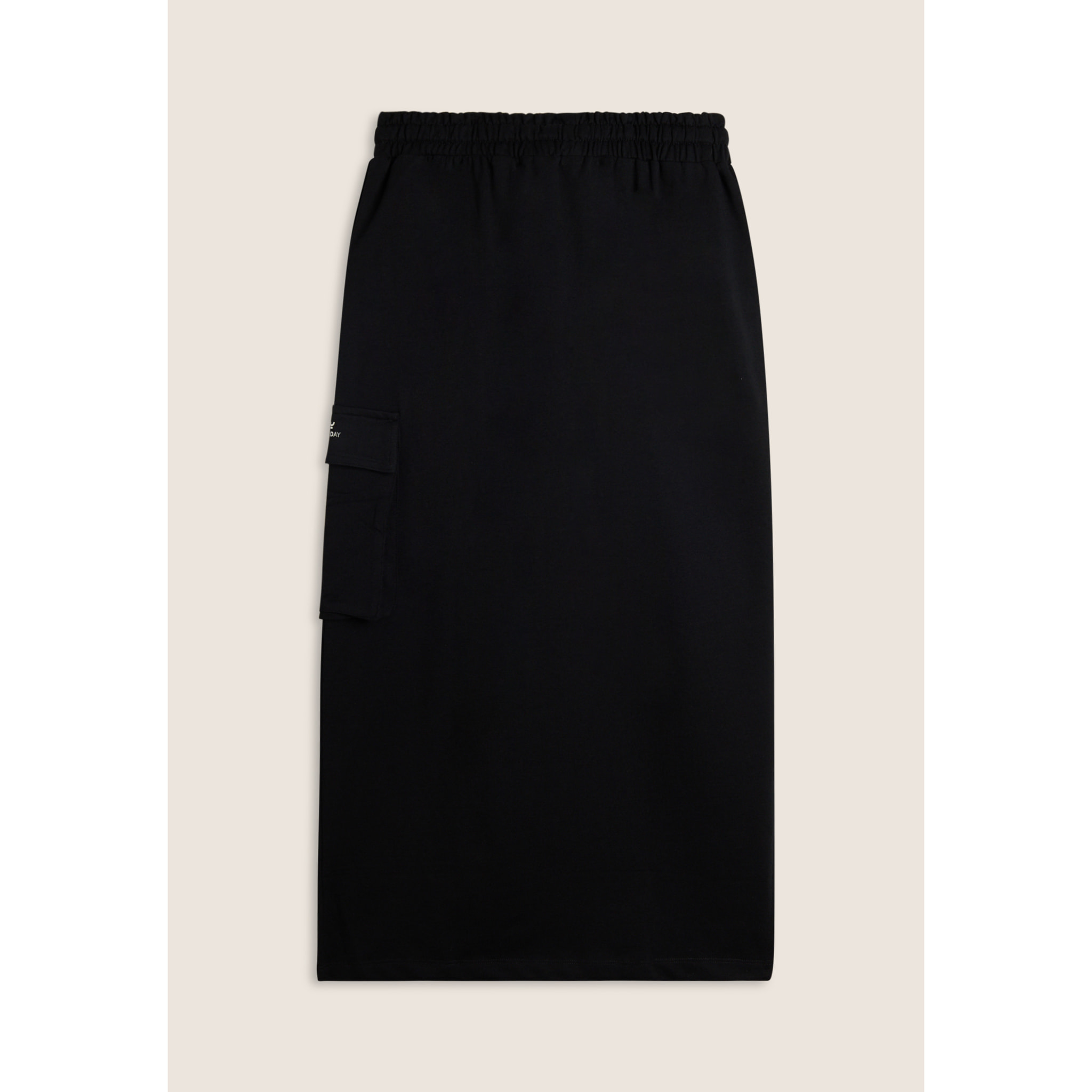 Gonna longuette media con spacchi laterali e maxi tasca