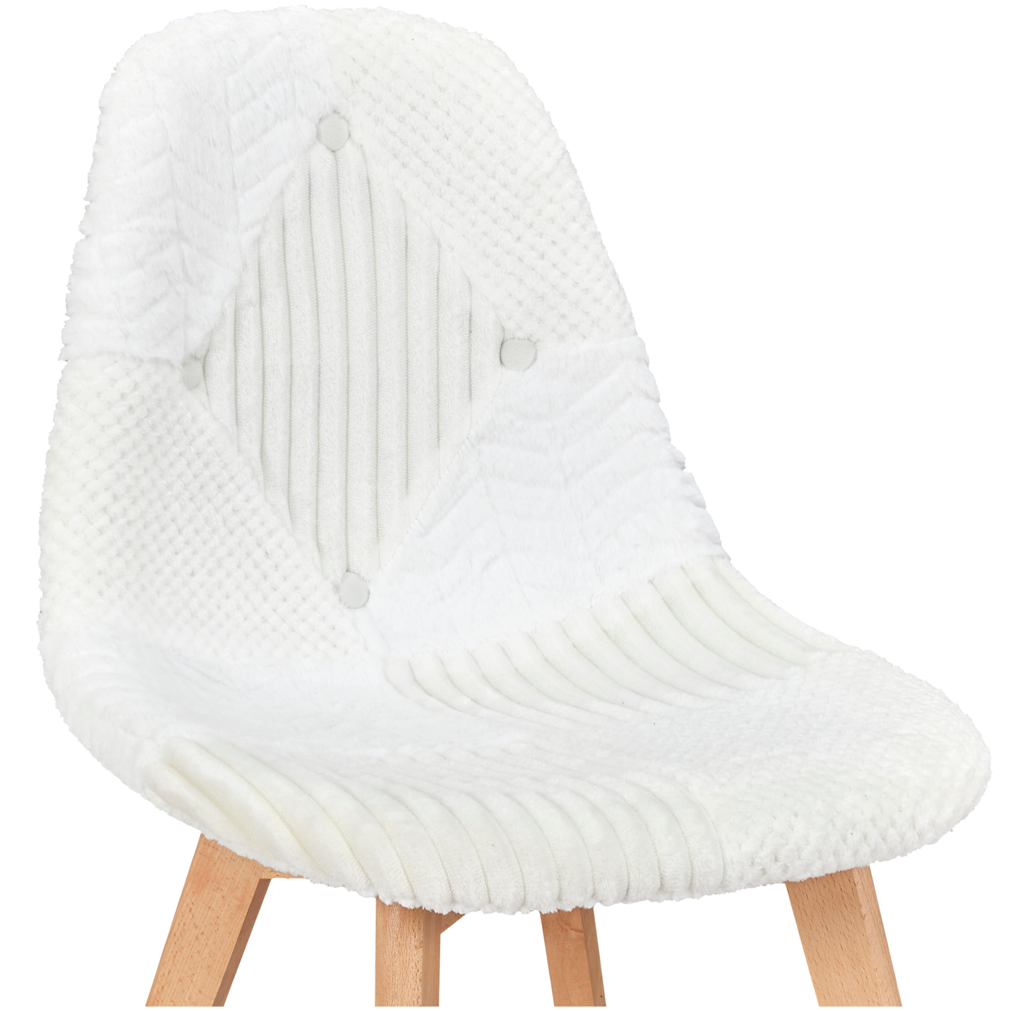 Chaise Scandinave Patchwork Blanc - Lot de 4