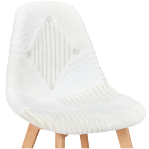 Chaise Scandinave Patchwork Blanc - Lot de 4