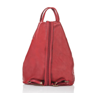 Borsa Donna in vera pelle Made in Italy colore Rosso dimensioni cm 31x24x12