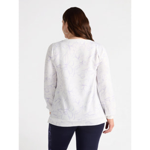 Fiorella Rubino - Sudadera floral con escritura - Blanco