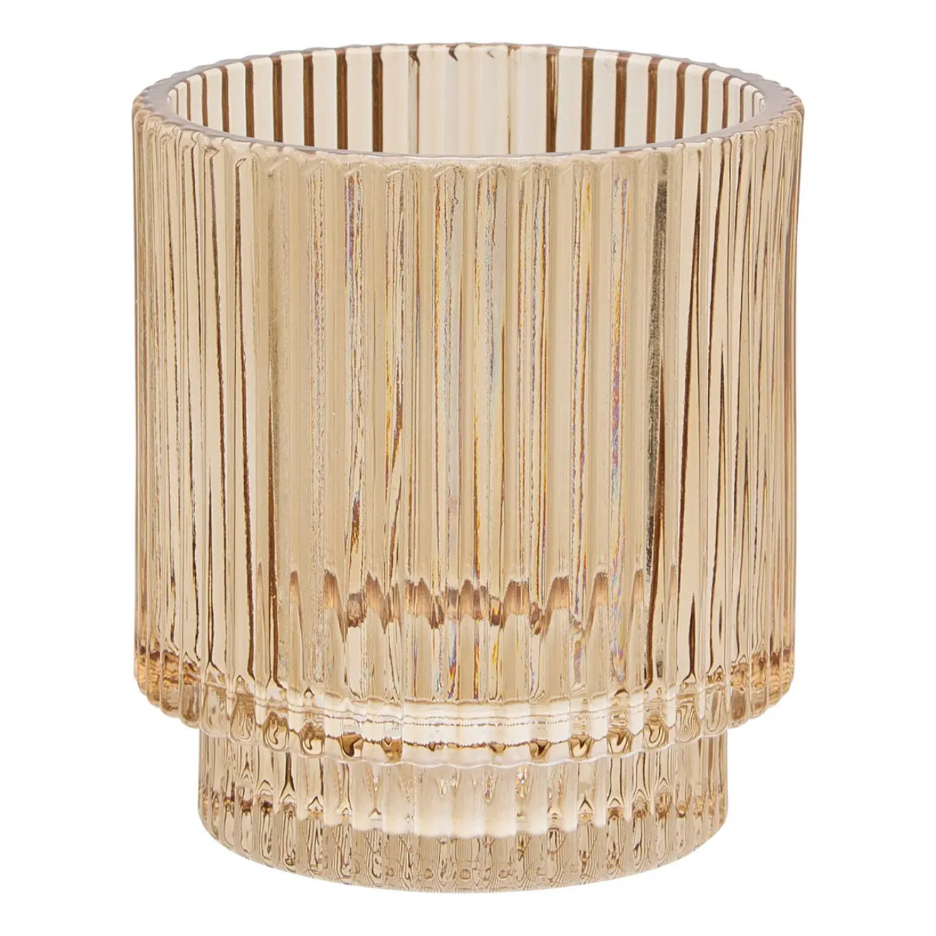 Porte-brosse à dents Solis rond D.8cm ambre