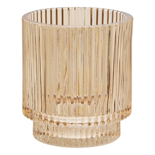Porte-brosse à dents Solis rond D.8cm ambre