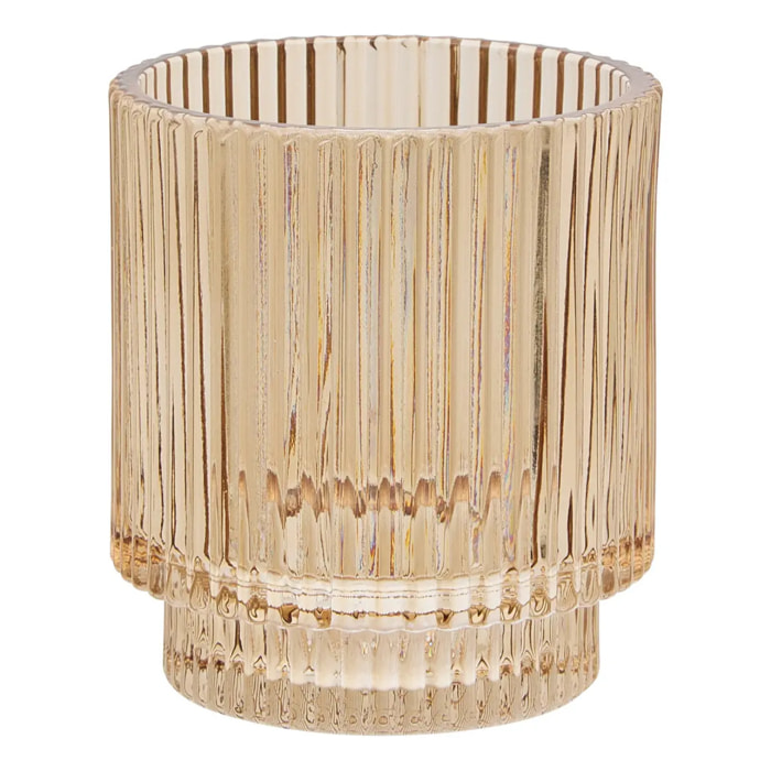 Porte-brosse à dents Solis rond D.8cm ambre