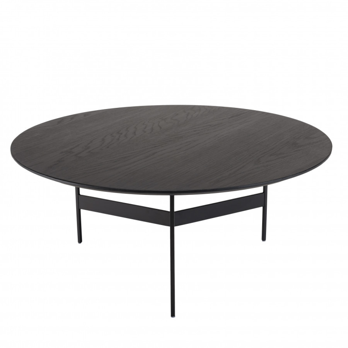 DALY - Table basse ronde noire 78x78cm piètement métal