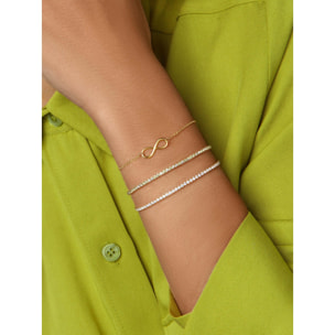 Pulsera Infinito Plata Baño Oro