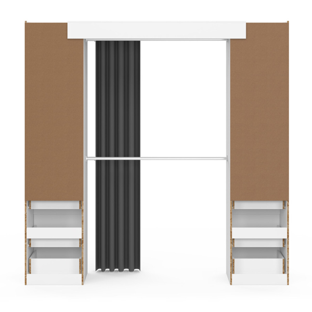 Dressing Justine extensible 120-180cm 6 tiroirs blanc